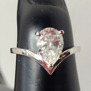 Moissanite Pear Cut 2 Carat Ring